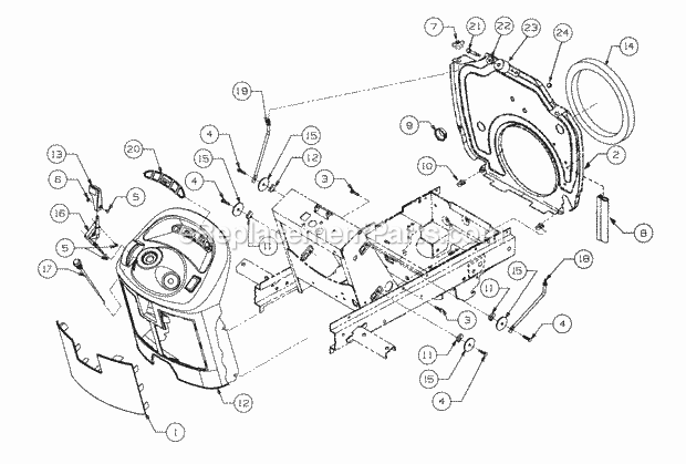 Bulkhead, Dash Panel And Engine Controls Diagram and Parts List for 2176 13A-274G100 Cub Cadet Lawn Tractor